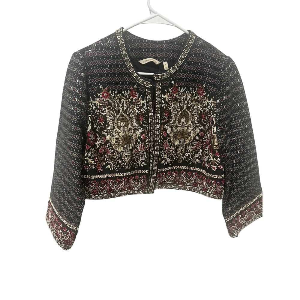 NWT Soft Surroundings Mandala Beaded Bolero Jacket size S